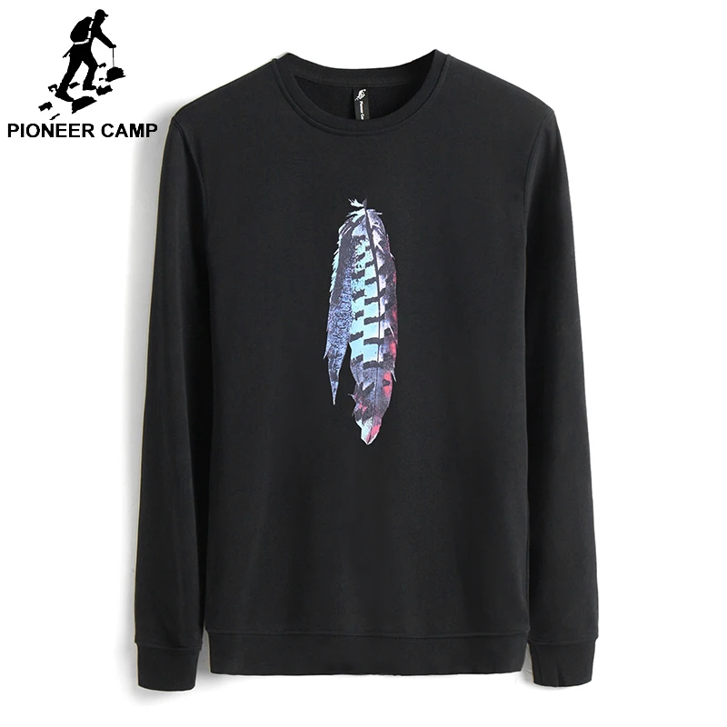 Pioneer Camp/Новинка мужская толстовка с разноцветными перьями и круглым вырезом