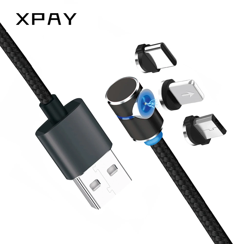 Быстрый Магнитный кабель Micro usb type C зарядное устройство для iPhone XS X XR 8 7 6S samsung S8 S9