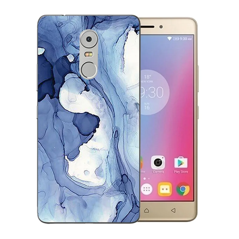 5 дюймов для Lenovo K6 Note Силиконовая задняя крышка Vibe цветной каменный узор мягкий