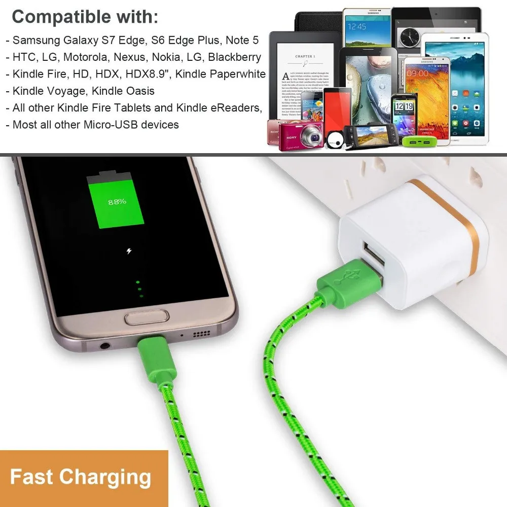 Для iphone X XS 6 7 кабель для передачи данных 1 м/2 м/3 м нейлоновая оплетка 2A Micro USB кабель для быстрой зарядки для samsung huawei Xiaomi htc Android Phone