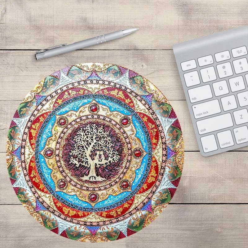 20X20CM Mairuige Заказная поддержка разработанная коврик для мыши с рисунком мандалы модный дизайн круговой коврик для мыши с резиновой 20 см подушечками для мыши - Цвет: 20X20CM