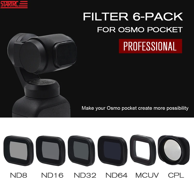 STARTRC OSMO Pocket Camera Filter CPL/UV/ND 4 8 16 32 64 Neutral Filters Set For DJI Osmo Optical Glass Lens Accessories | Электроника
