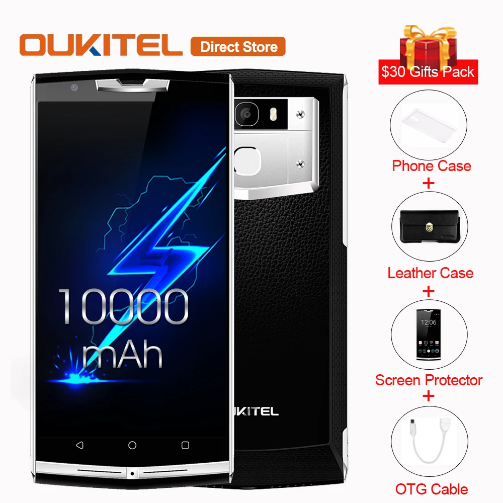 Oukitel k10000 Pro 4 г LTE Смартфон Android 7.0 mtk6750t Octa core 3 ГБ + 32 13.0mp 5.0mp 5.5 дюймов 10000 мАч Батарея