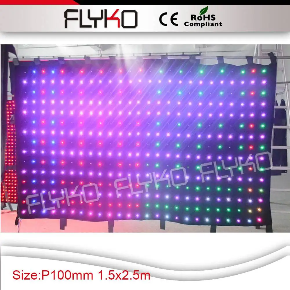 

Акция дешевая и высокая четкость 1,5x2,5 м P10 Светодиодный дисплей ночной клуб dj занавеска