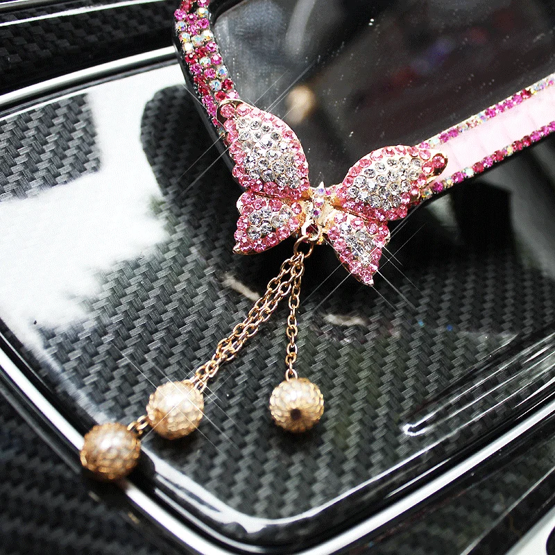 Кисточки с кристаллами для салона автомобиля зеркало заднего вида Bling разы в