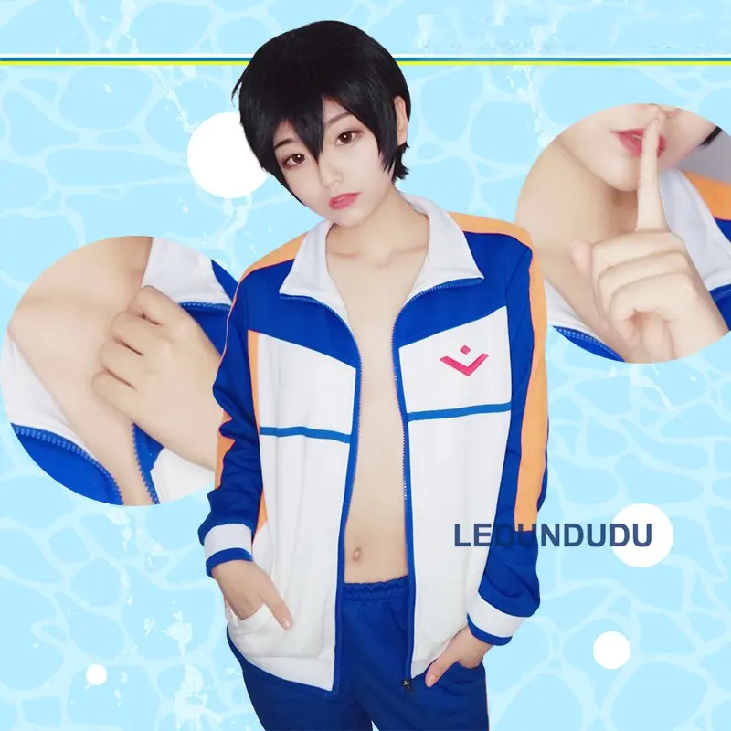 Бесплатно! Мужские костюмы для косплея Iwatobi Хадзуки Нагиса Униформа Спортивная