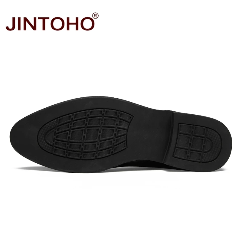Туфли JINTOHO мужские из натуральной кожи Повседневная модная брендовая кожаная
