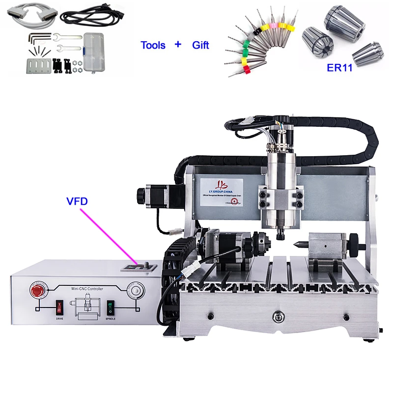

3040 0.8KW Metal Cutter Ball Screw 4 Axis CNC Milling Engraving Machine