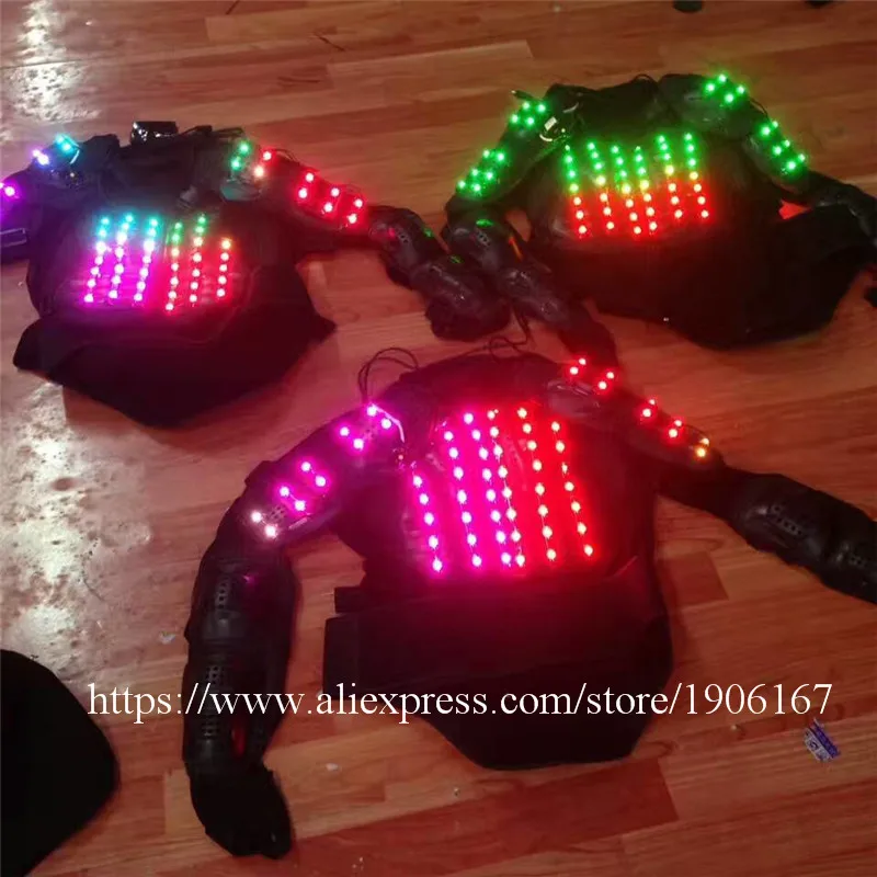 Яркий бальный костюм RGB со светодиодной подсветкой светящийся робота Одежда для