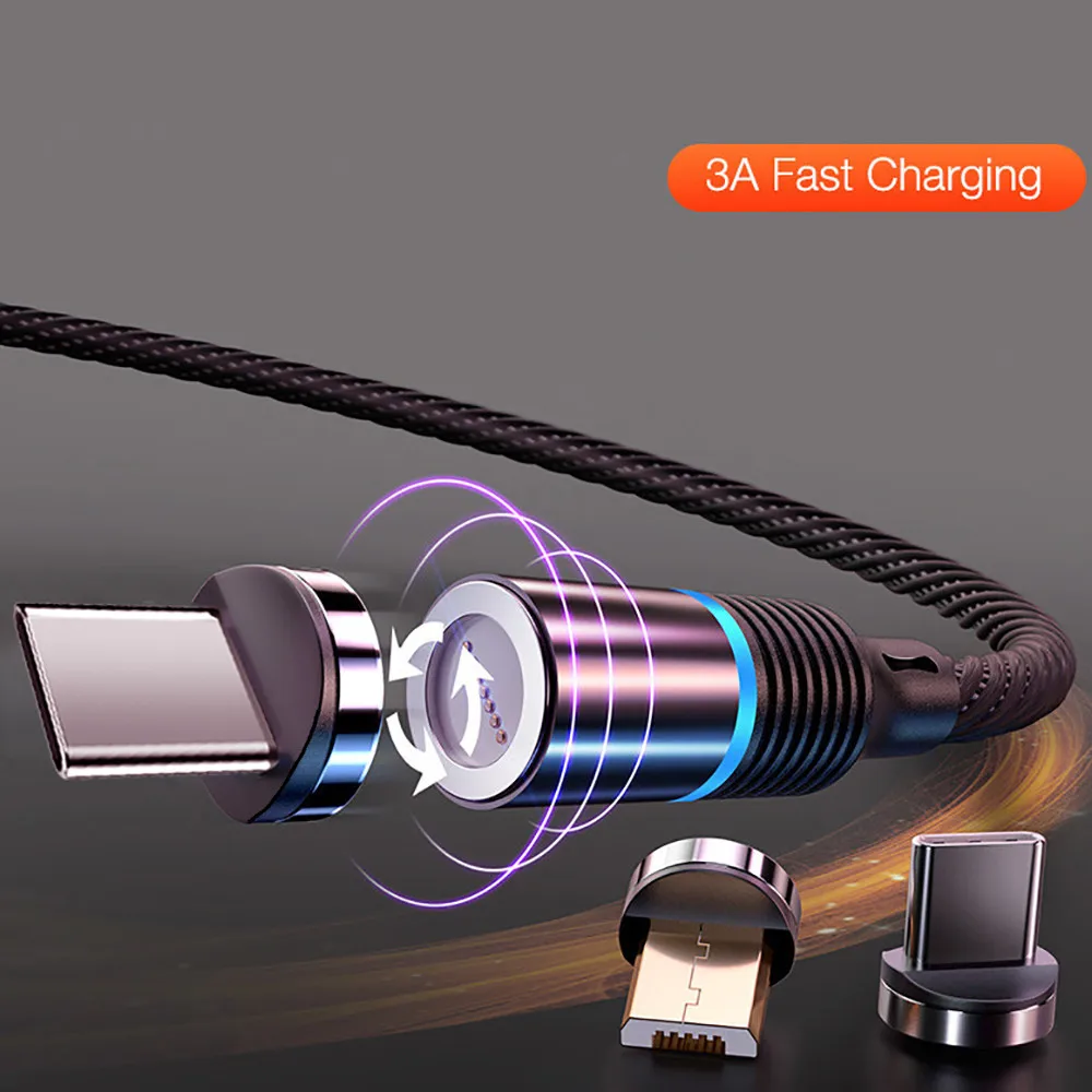 Магнитный кабель передачи данных Micro USB Type C быстрая зарядка для Samsung Huawei P30 Pro Android