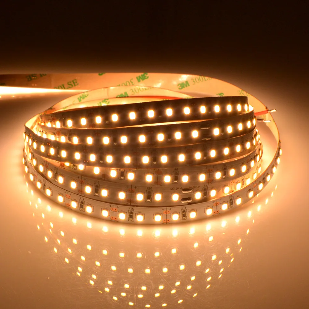 12 В постоянного тока светодиодные ленты SMD2835 120led/m не водонепроницаемый теплый белый супер яркий 5 м 600led/рулон Flexbile ленточное освещение диод ленты