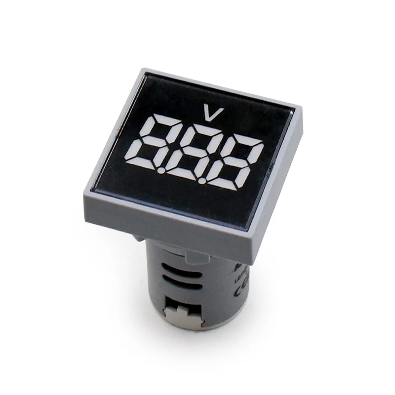 New White Voltmeter 22 мм квадратный DIY Мини цифровой вольтметр переменного тока 12-500 В Вольт Напряжение тестер метр монитор Мощность СВЕТОДИОДНЫЙ Индикатор Пилот лампа свет дисплей - Цвет: New White Voltmeter