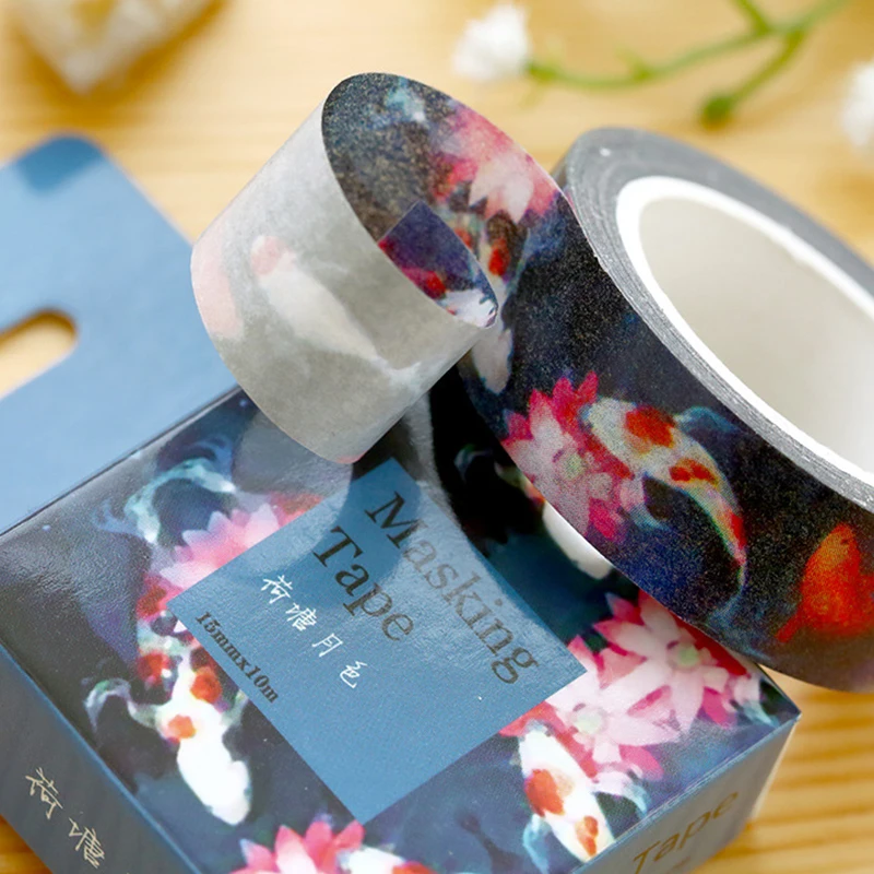 AAGU 1 шт. 15 мм* 10 м коробка посылка лунный светильник Perfuse на Лотос пруд васи клейкая лента декоративная маскирующая лента DIY бумажная лента
