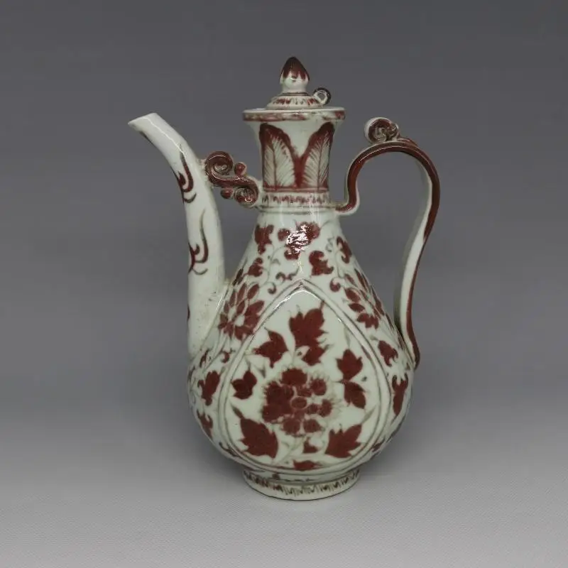 

Antique YuanDynasty porcelain tea pot,Red bottle,painted crafts,Decoration,Collection&Adornment,Free shipping