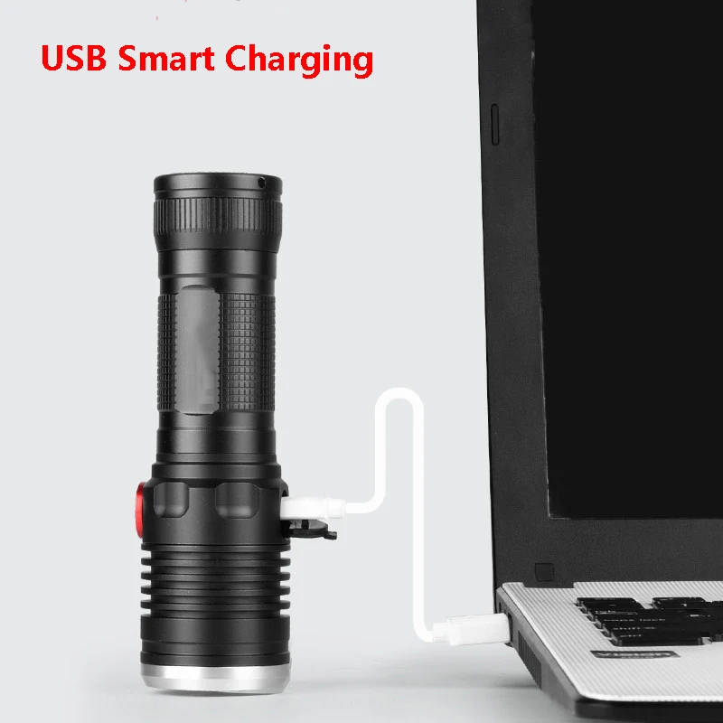 Светодиодный фонарик Cree XM L2 Super xml t6 Перезаряжаемый USB 18650 или 26650 для наружного