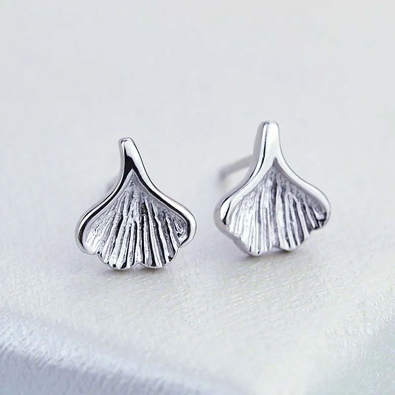 Простой Ginkgo серьги в форме листа Женская творческий темперамент Элегантные