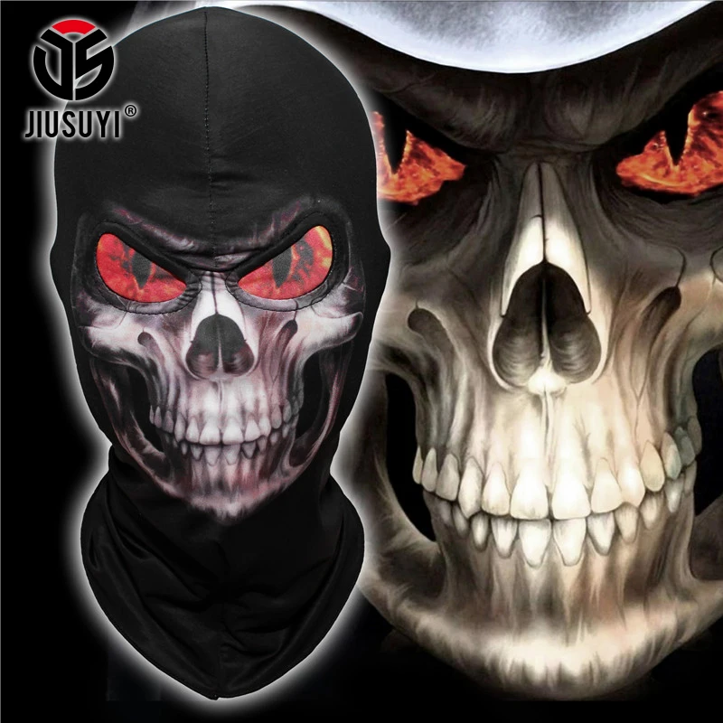 Лайкра пламя глаза Грим жнец маска скелет череп смерти Балаклавский призрак