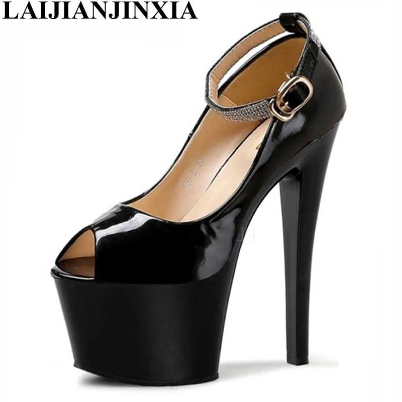 

LAIJIANJINXIA New Multi Heel Women Pumps Ankle Straps Woman Heel Size 12 Woman Runway Shoes Thick Heel Slip On Platform Pumps