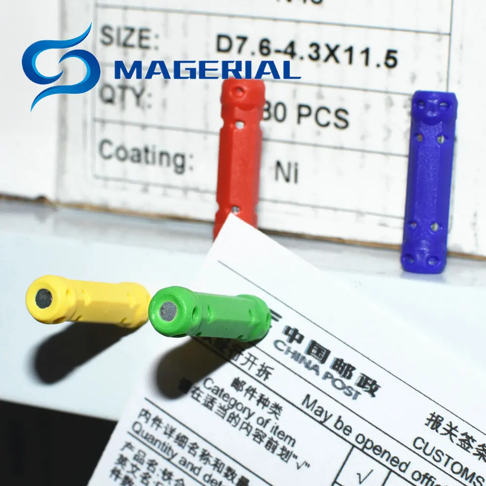 

50pcs 6x27 Strong Magnet Cylinder NdFeB Building Magnetic Stick 4 Colors Round Magnetic Fridge Magnets Pins 4 Whiteboards