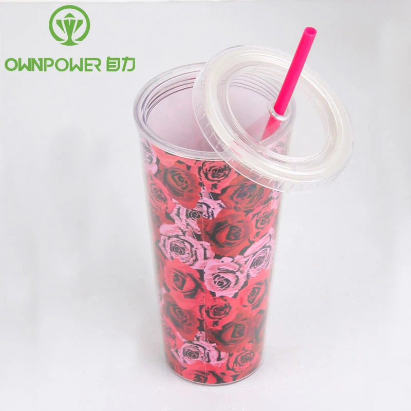 OWNPOWER бутылки для воды соломенные пластиковые прозрачные портативные Цветочные