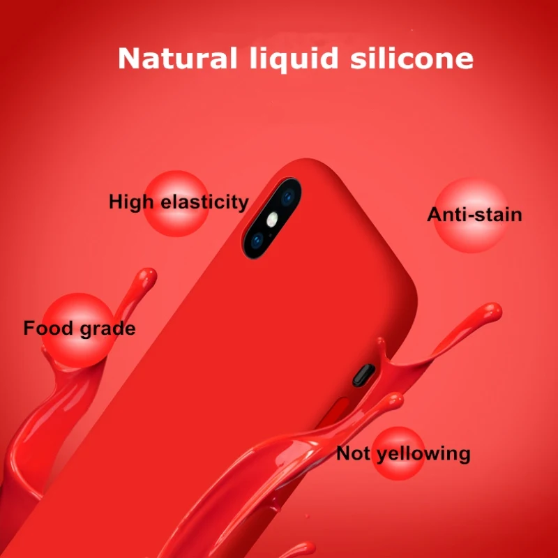 X Nature Liquid Silicone Case For iPhone Xs max Xr 6 6S 7 8 Plus Cover Soft-Touch Full Protection Fundas Coques |