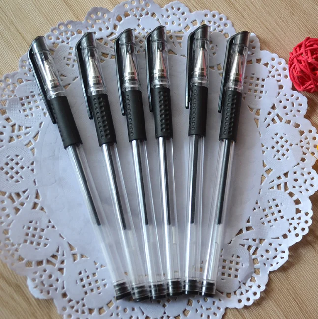 Black 10pcs 10 шт./компл. гелевая ручка милая гелевая ручка с чернилами стандартных цветов 0,38 мм с черными чернилами ручка, ручка для студентов, ручка школьные принадлежности инструменты Escolar Caneta - Цвет: Black 10pcs