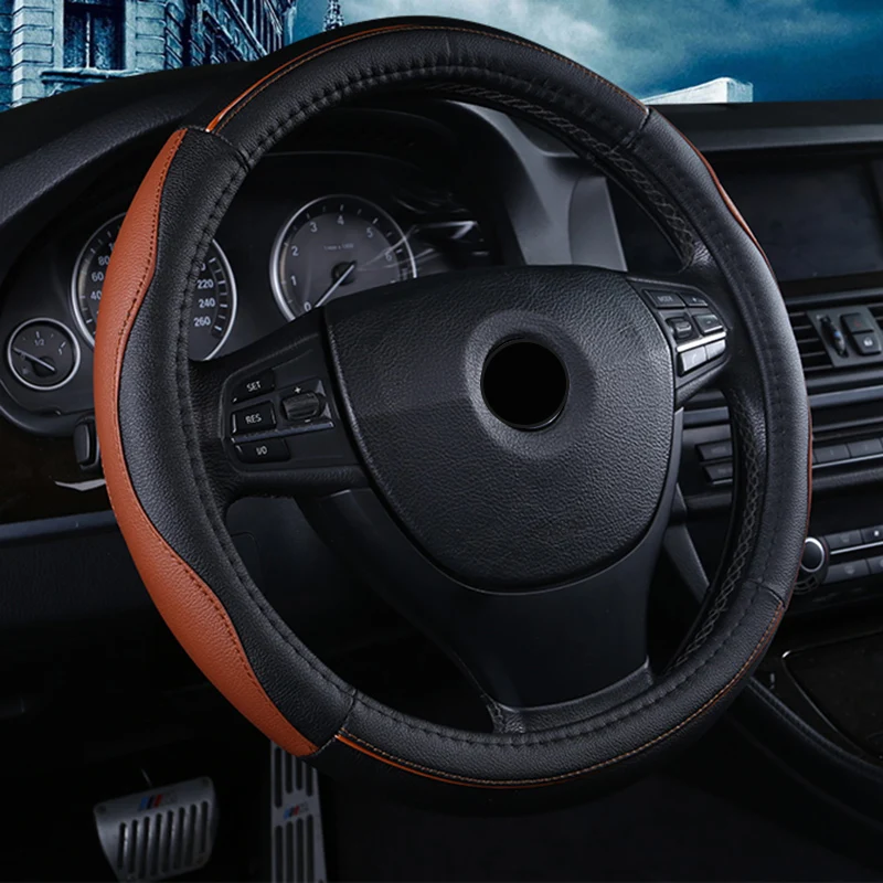 Чехол для руля XWSN кожаный подходит Infiniti Acura DS Lincoln Tesla Jac JEEP 38 см Стайлинг