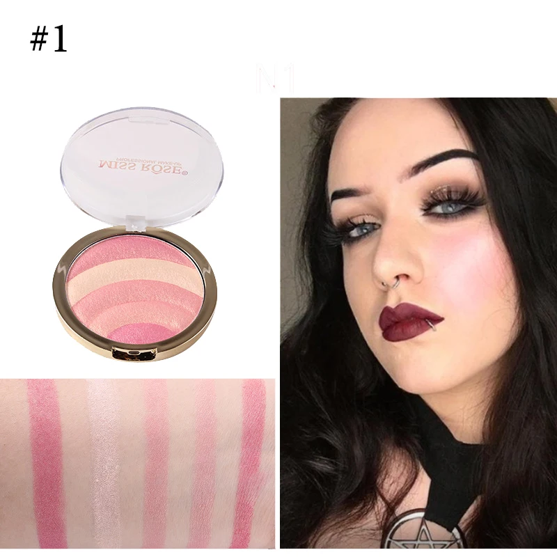 MISS ROSE Радужный хайлайтер палитра лица скрасить контурной осветитель порошок