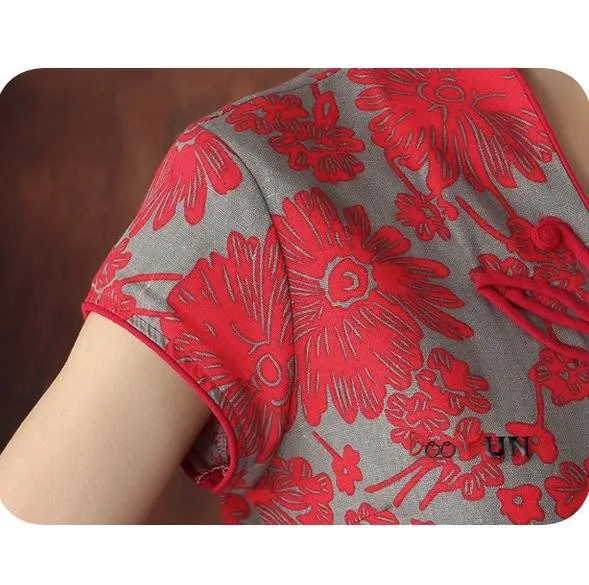 Новое поступление красная китайская традиция женская рубашка летняя блузка с