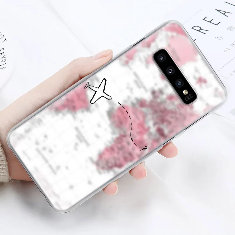 Карта мира план путешествий Чехол для телефона samsung Galaxy S10e S10 Plus S8 S9 Plus S7 Edge Note 10 Plus A40 A50 A70 M20 чехол