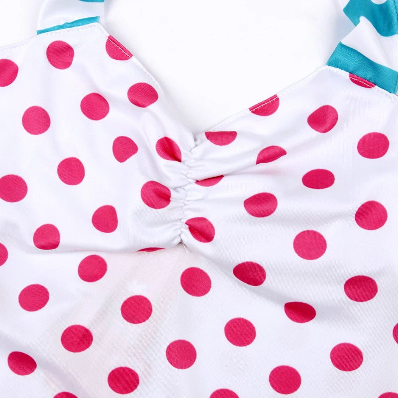 Купальник в горошек для девочек детские купальники бикини + повязка на голову с
