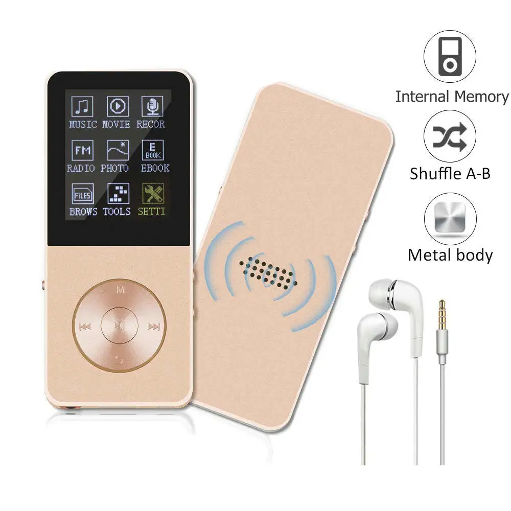 Металлический Mp 4 Mini 16GB HIFI Lossless MP3 музыкальный плеер с FM видео Радио электронная