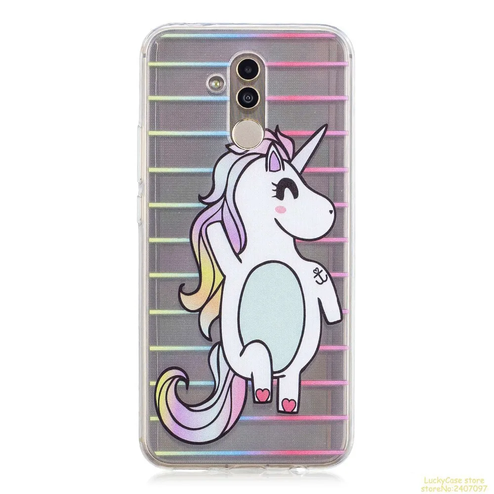 Для Coque huawei Коврики 20 Lite Мягкие TPU крышка каваи мультфильм печатных силиконовый