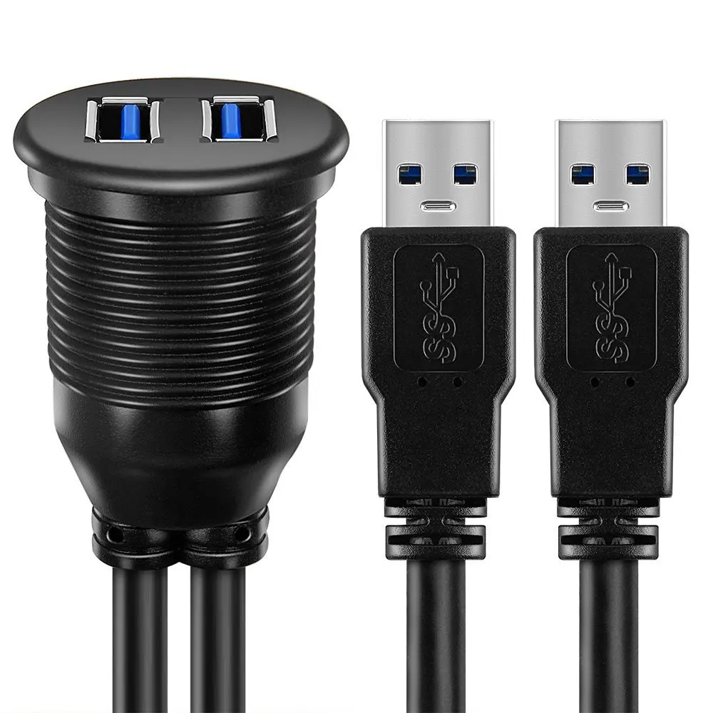 2 порта двойной USB 3 0 папа к Женский Автомобильный Панель кабель для скрытого