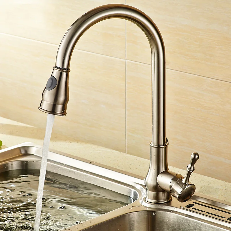 Выдвижной кухонный кран в стиле ретро|sink tap|design faucetbrushed nickel |
