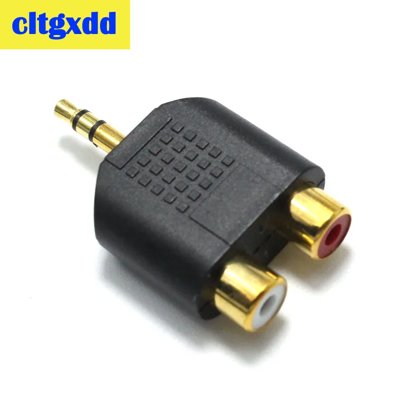Cltgxdd 1 шт. позолоченный штекер 3 5 мм к гнезду RCA К AV аудио разъему 2 в стерео