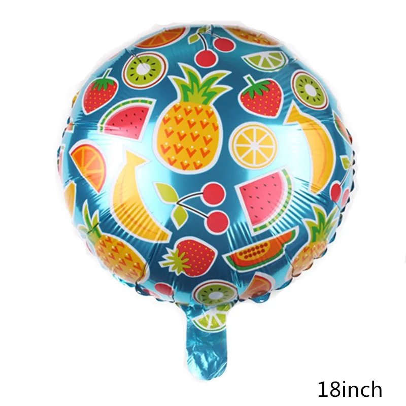 round colorful pine Новые фрукты овощи мультфильм арбуз/ананас/авокадо фольги воздушный шар День рождения декоративный шар для вечеринки мороженое прекрасные детские игрушки - Цвет: round colorful pine