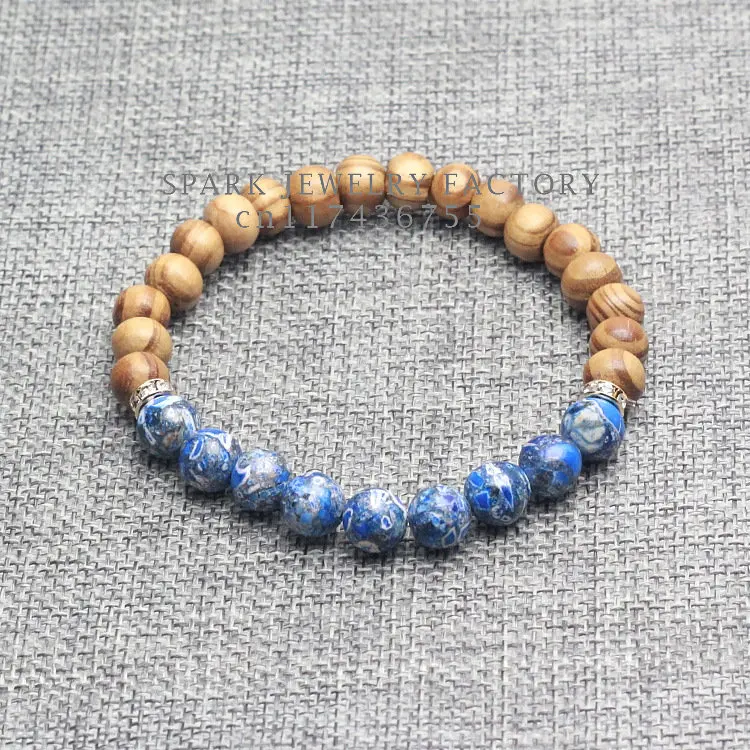 Новинка 2016 браслет из натуральных деревянных бусин для мужчин и женщин камень