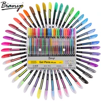 bianyo 48pcs gel pen set refills metallic pastel neon glitter sketch drawing color pen school stationery marker for kids gifts