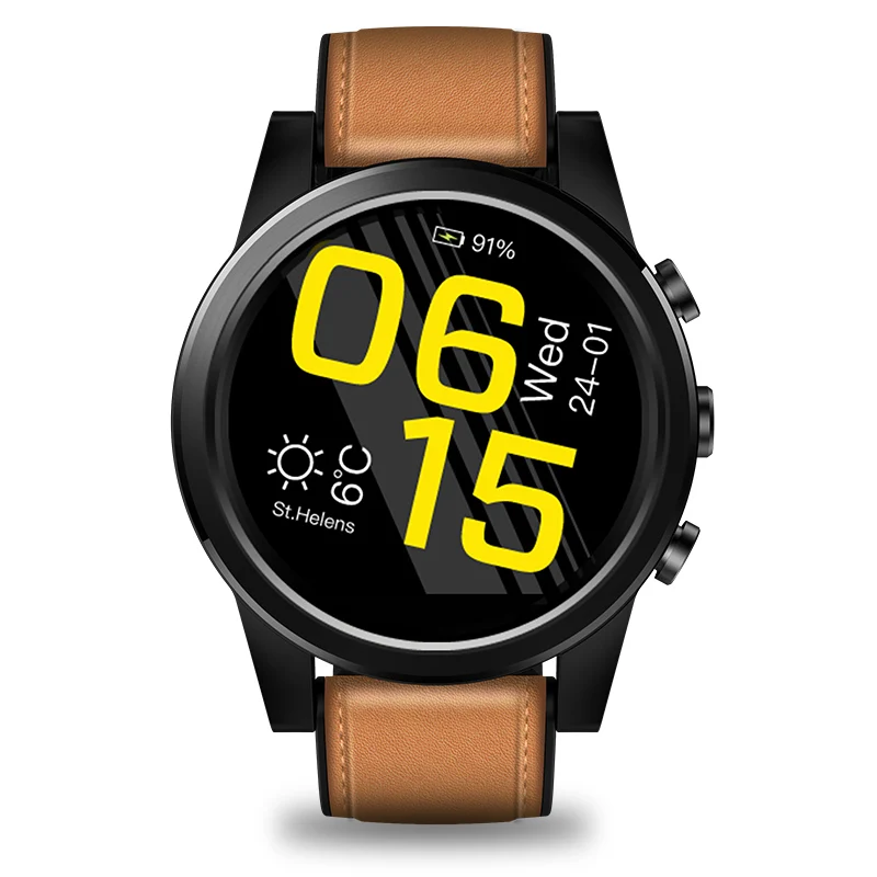 Темно-коричневый 4G сим смарт-браслет zeblaze Thor 4 Pro gps WiFi 16G rom Bluetooth 4,0 Четырехъядерный мужские часы телефон ответ на звонки пульс - Цвет: Темно-коричневый
