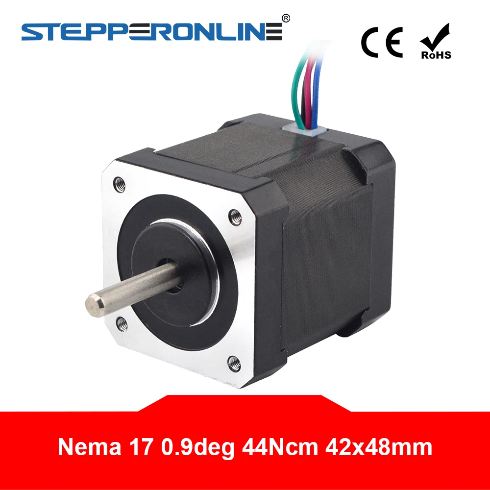 

NEW 0.9deg Dual Shaft Nema 17 Stepper Motor Bipolar 48mm 44Ncm(62.48oz.in) 1.68A 4 Wires for CNC 3D Printer/ Extruder Motor