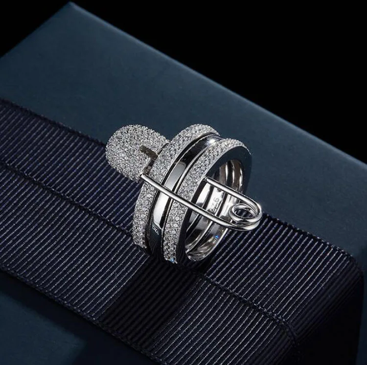 Новинка популярный модный комплект из 3 колец с микро закрепкой и кубическим