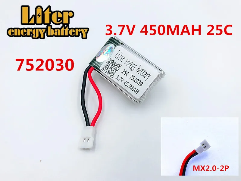 Аккумулятор Lipo 25C 3 7 в 450 мАч 752030 для вертолета с дистанционным управлением 1306 Udi U816