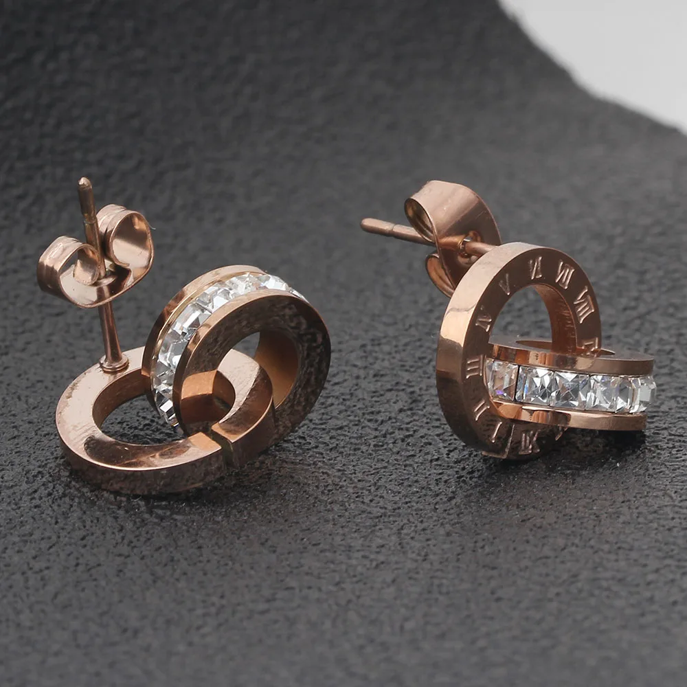 Женские серьги пусеты с римскими цифрами из нержавеющей стали 316L|brand stud earrings|fashion