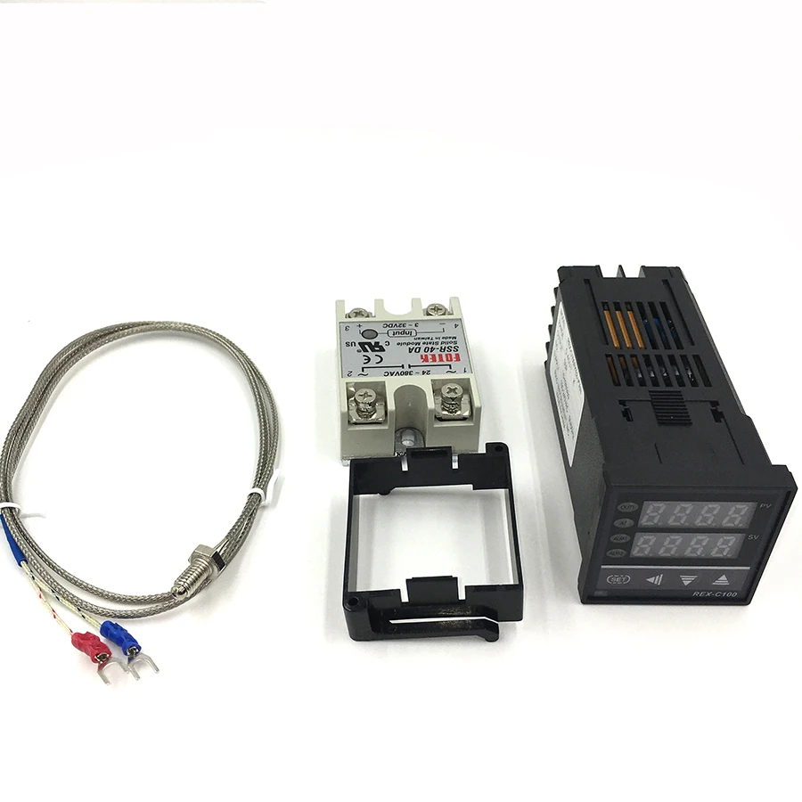 Новое поступление цифровой pid Температура контроллер термостат REX C100 + Max.40A ССР