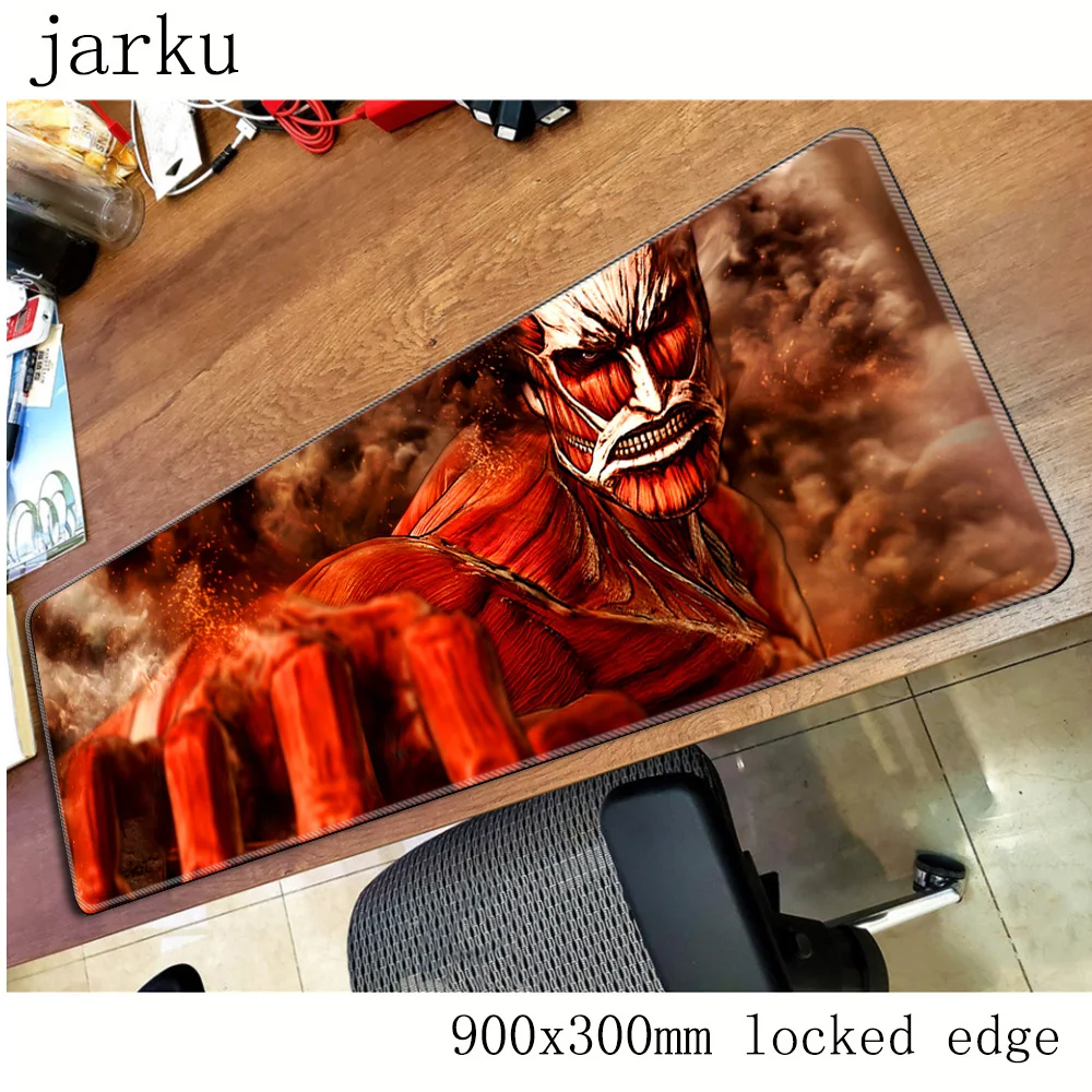 Игровой коврик для мыши Attack on Titan игровой 900x300X3MM большой подарок аксессуары