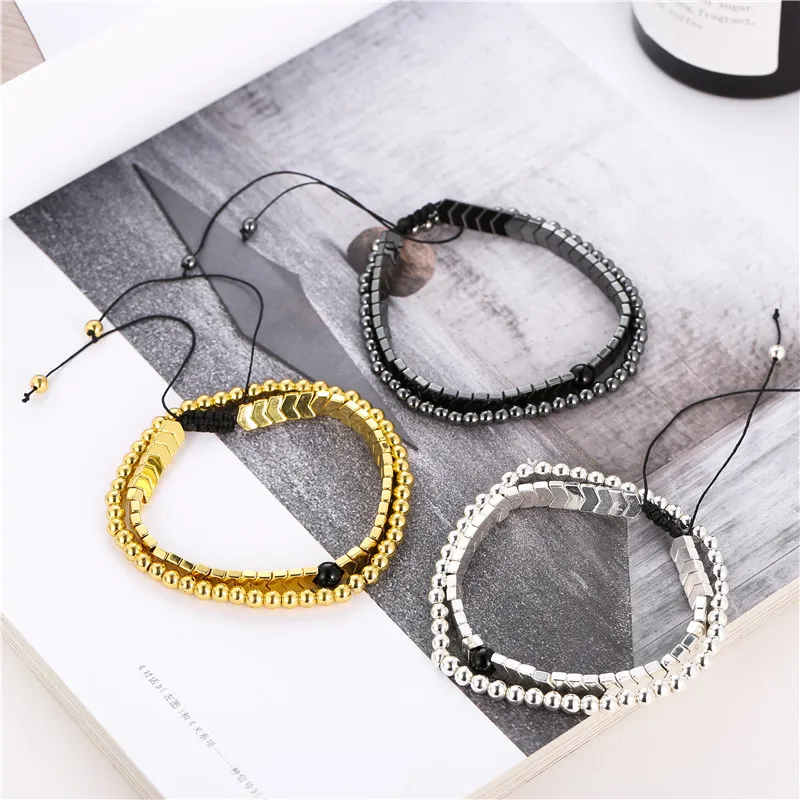 3 шт./компл. Набор браслетов из натуральной кожи мужские медные с фианитами стрелы