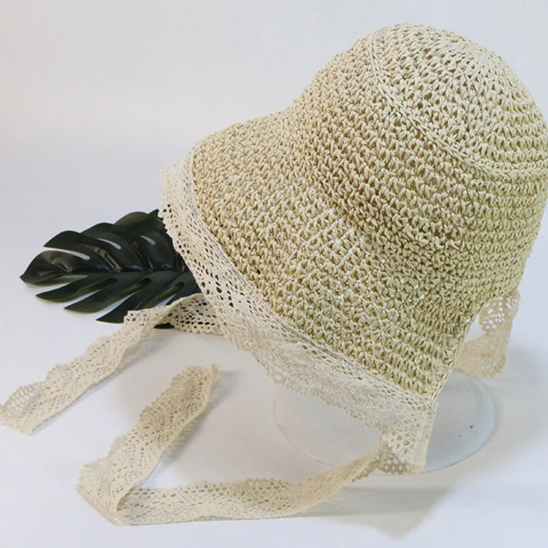 MILANCEL summer girls hat kids straw sun photograph pro with lace string | Детская одежда и обувь