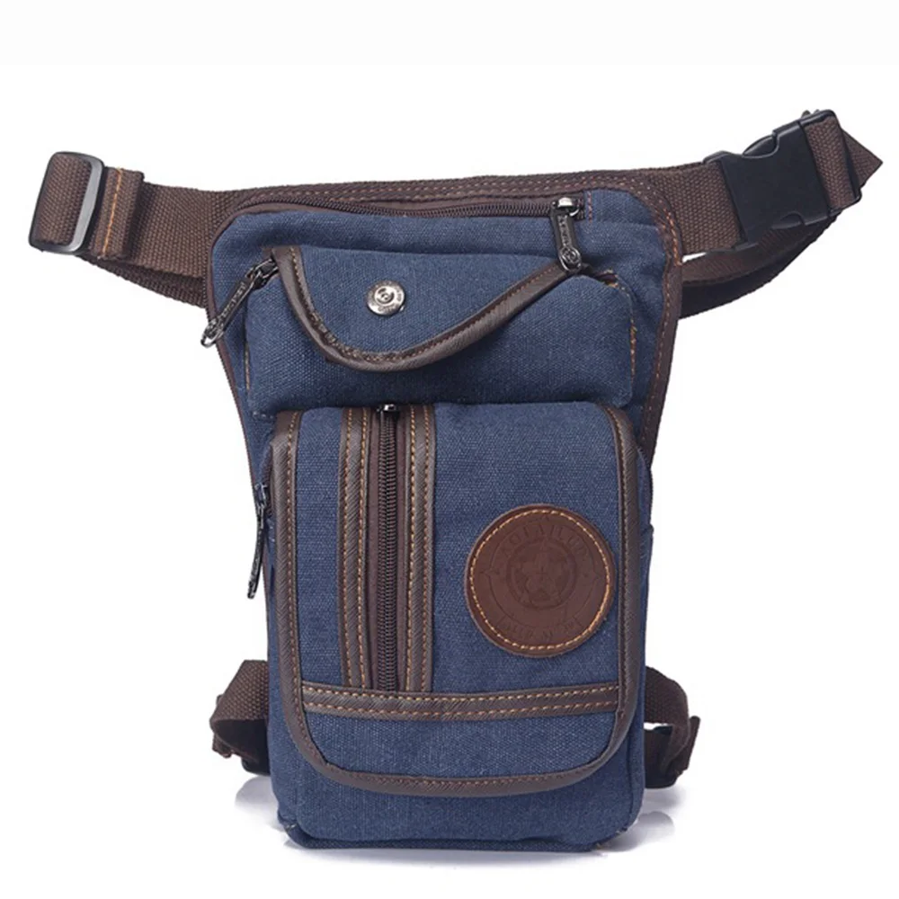 Новые мужские Холст Падения Нога Мешок Талии Fanny Pack Пояс Хип Бум Военная Путешествия Мотоцикл многоцелевой Посланник плечо Сумки