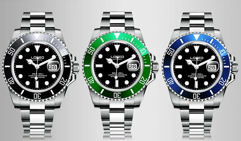 Часы мужские механические серебристые с автоподзаводом из нержавеющей стали